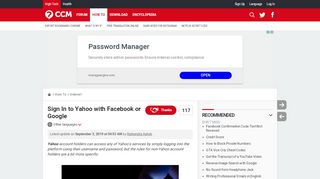 
                            12. Sign In to Yahoo with Facebook or Google - Ccm.net