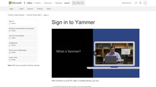 
                            1. Sign in to Yammer - - Office Support - Office 365