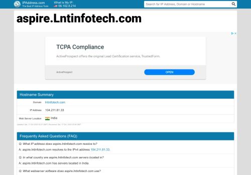 
                            6. Sign in to your account - aspire.lntinfotech.com | IPAddress