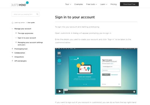 
                            2. Sign in to your account - Justinmind