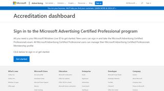 
                            3. Sign in to your Accredited Professional dashboard - Bing Ads