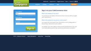 
                            7. Sign in to your CafeCommerce store