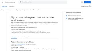 
                            6. Sign in to your Google Account with another email address ...