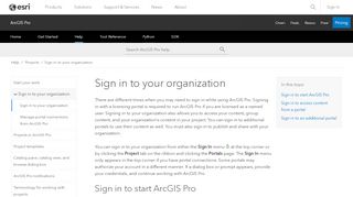 
                            1. Sign in to your organization—ArcGIS Pro | ArcGIS Desktop