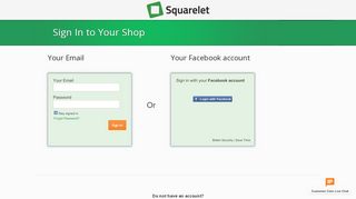 
                            1. Sign in to Your Shop | Squarelet Website