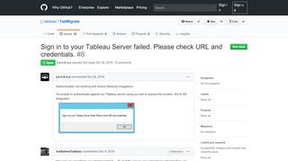 
                            4. Sign in to your Tableau Server failed. Please check URL and ... - GitHub