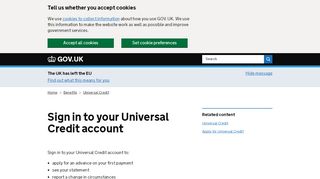 
                            3. Sign in to your Universal Credit account - GOV.UK