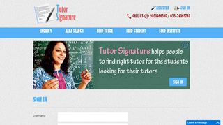 
                            3. Sign In - Tutor Signature