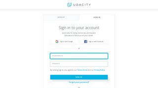 
                            10. Sign In - Udacity