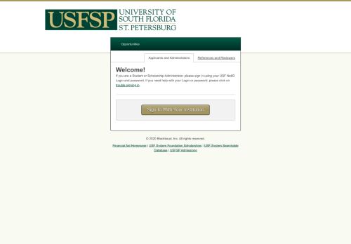 
                            13. Sign In - USFSP Privately Funded Scholarships