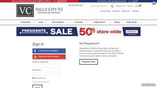 
                            2. Sign in - Value City Furniture