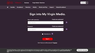 
                            5. Sign In - Virgin Media