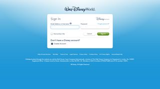 
                            2. Sign In | Walt Disney World Resort