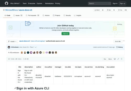 
                            4. Sign in with the Azure CLI - GitHub