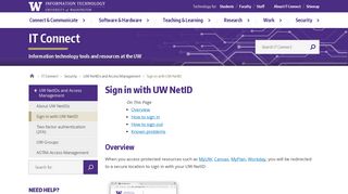 
                            2. Sign in with UW NetID - UW IT Connect - University of Washington