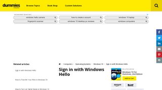 
                            8. Sign in with Windows Hello - dummies