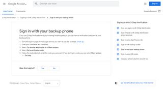 
                            7. Sign in with your backup phone - Google Account Help - Google Support