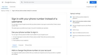 
                            1. Sign in with your phone number instead of a username - Android ...