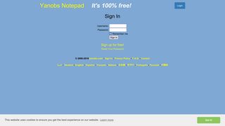 
                            3. Sign In - Yanobs Free Online Notepad