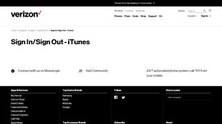 
                            5. Sign In/Sign Out - iTunes | Verizon Wireless