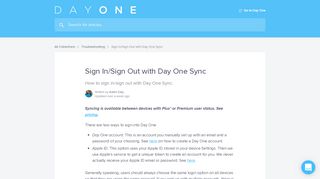 
                            2. Sign In/Sign Out with Day One Sync | Day One Help