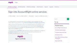 
                            1. Sign into AccountRight online services - MYOB AccountRight - MYOB ...