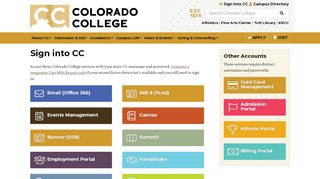 
                            4. Sign into CC • Colorado College