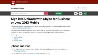 
                            8. Sign into UniCom with Skype for Business or Lync 2013 Mobile