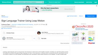 
                            12. Sign Language Trainer Using Leap Motion | Request PDF