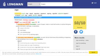 
                            12. sign | meaning of sign in Longman Dictionary of Contemporary ...