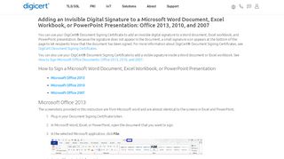 
                            12. Sign Microsoft Office 2013, 2010, 2007 Documents – DigiCert.com