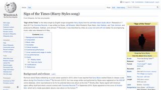 
                            1. Sign of the Times (Harry Styles song) - Wikipedia