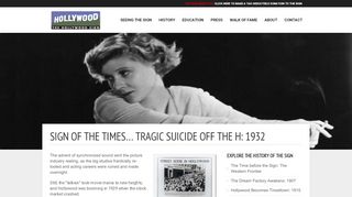 
                            12. Sign of the Times… Tragic Suicide Off the H: 1932 | The Hollywood Sign