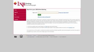 
                            1. Sign-On to your LNB Online Banking