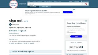 
                            7. Sign Out | Definition of Sign Out by Merriam-Webster