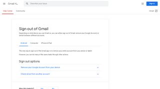 
                            8. Sign out of Gmail - Android - Gmail Help - Google Support