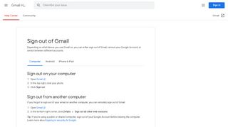 
                            3. Sign out of Gmail - Computer - Gmail Help - Google Support