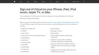 
                            10. Sign out of iCloud on your iPhone, iPad, iPod touch, Apple TV, or Mac ...