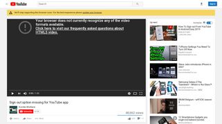
                            5. Sign out option missing for YouTube app - YouTube