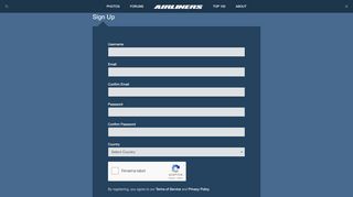 
                            3. Sign Up | Airliners.net