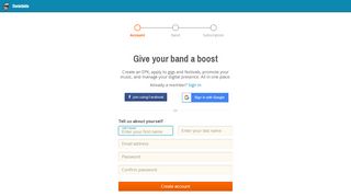 
                            1. Sign Up And Create A Band Profile | Sonicbids