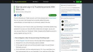 
                            9. Sign Up and Log in to TrueAchievements With Xbox Live
