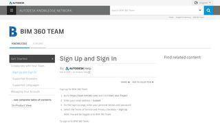 
                            5. Sign Up and Sign In | BIM 360 Team | Autodesk Knowledge Network