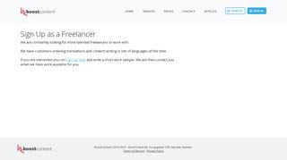 
                            8. Sign Up as a Freelancer - BoostContent