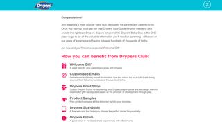 
                            5. Sign up as a member in the Drypers Baby Club - Drypers Malaysia