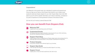 
                            11. Sign up as a member in the Drypers Baby Club - Drypers ...