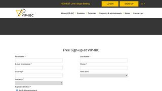 
                            8. Sign-up at VIP-IBC | VIP - IBC