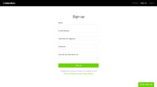 
                            3. Sign up - Attendium