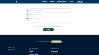 
                            3. Sign Up - Block.io: Bitcoin API and More