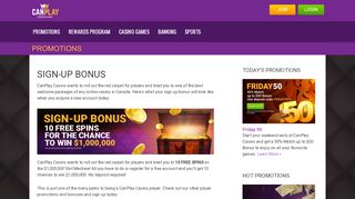 
                            4. Sign-up Bonus - CanPlay Casino